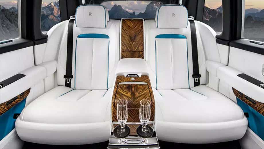 rear seat interior of a Rolls-Royce Cullinan