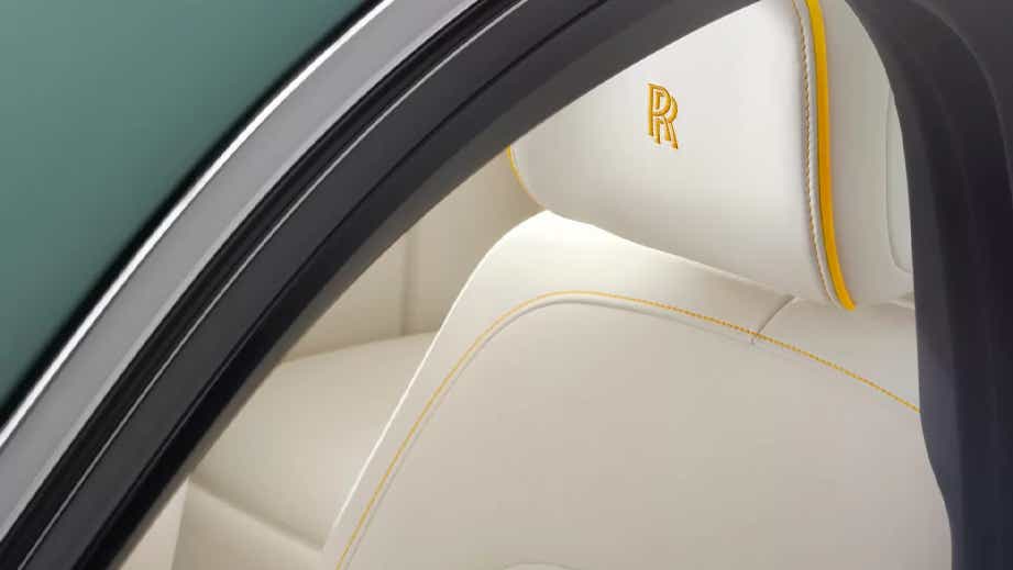 Front seat close-up of a Rolls-Royce Ghost