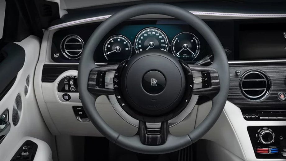 steering wheel and dashboard of a Rolls-Royce Ghost