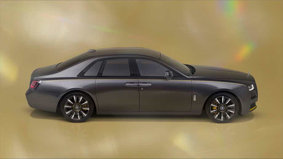 side view of a Melanite Rolls-Royce Ghost