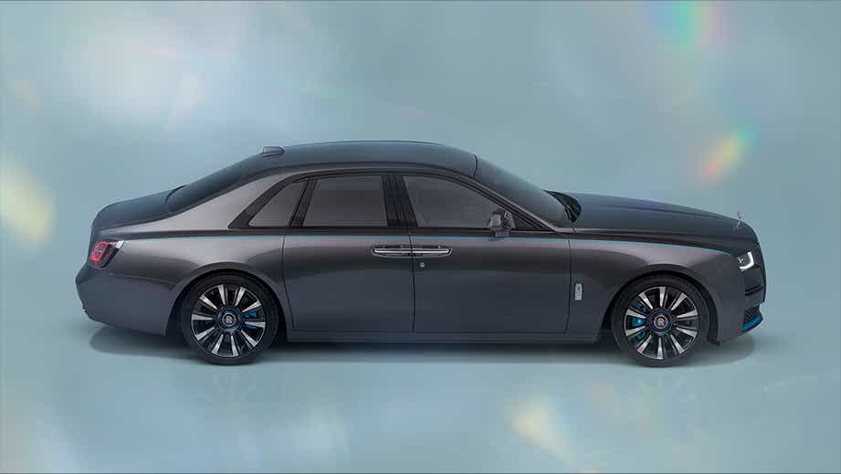 side view of a Melanite Rolls-Royce Ghost