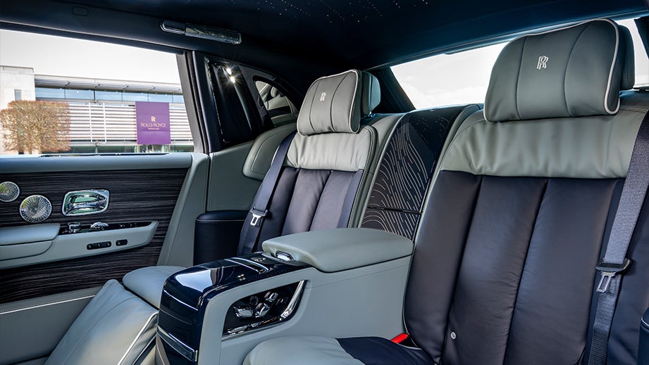 rear interior seats of a Rolls-Royce Phantom