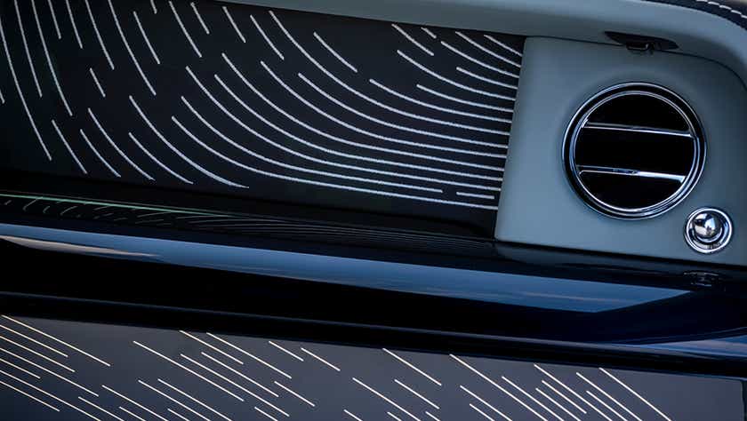 dashboard detail of a Rolls-Royce Phantom