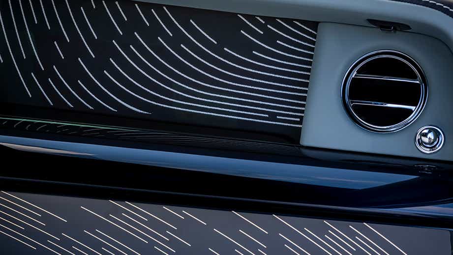 dashboard detail of a Rolls-Royce Phantom