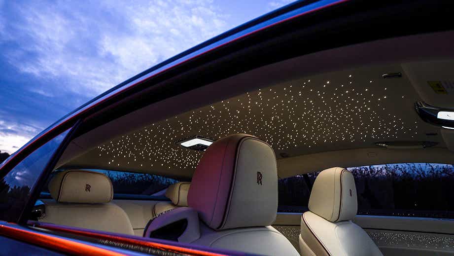 interior and starlight headliner of a Rolls-Royce Spectre