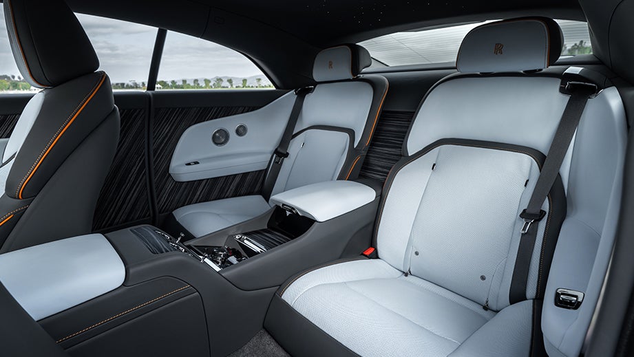 rear seat interior of a Rolls-Royce Spectre