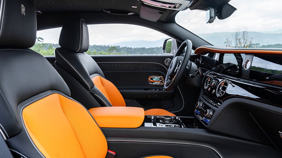 interior dashboard and seats of a Rolls-Royce Spectre