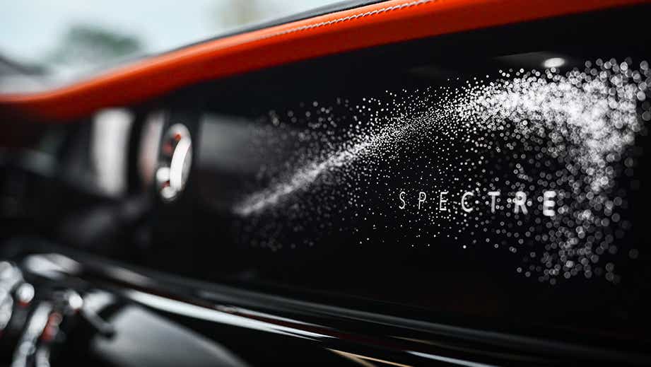 dashboard display of a Rolls-Royce Spectre
