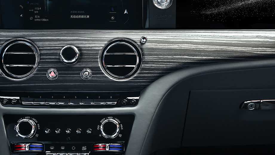 dashboard controls of a Rolls-Royce Spectre