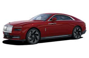 front side view of a Magma Red Rolls-Royce Spectre
