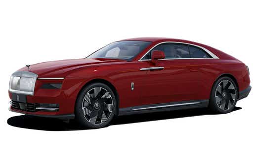 front side view of a Magma Red Rolls-Royce Spectre