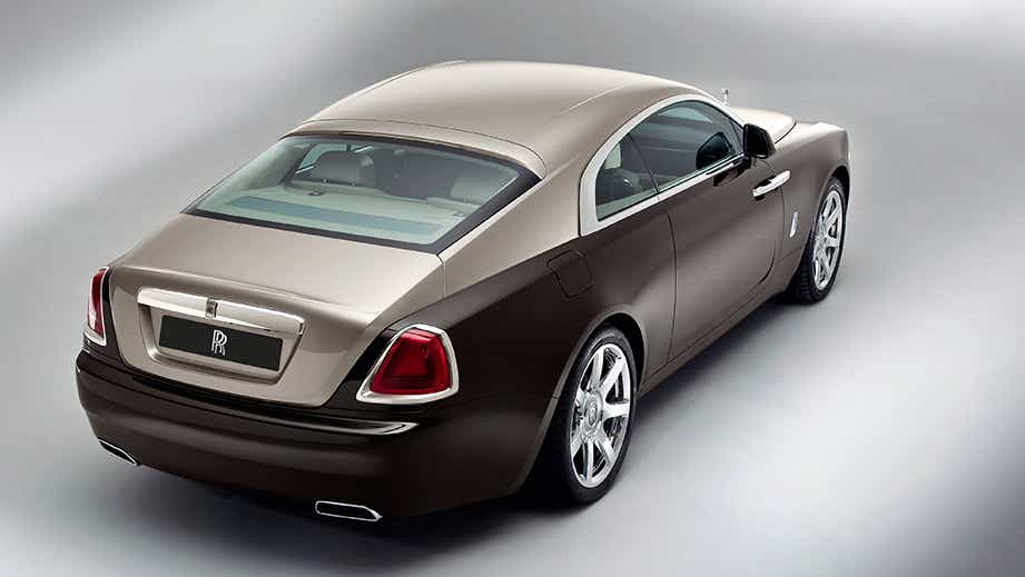 rear three-quarter of a Rolls-Royce Wraith