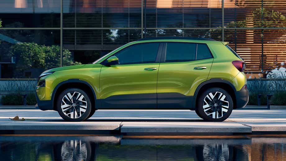 side view of a Skoda Kylaq