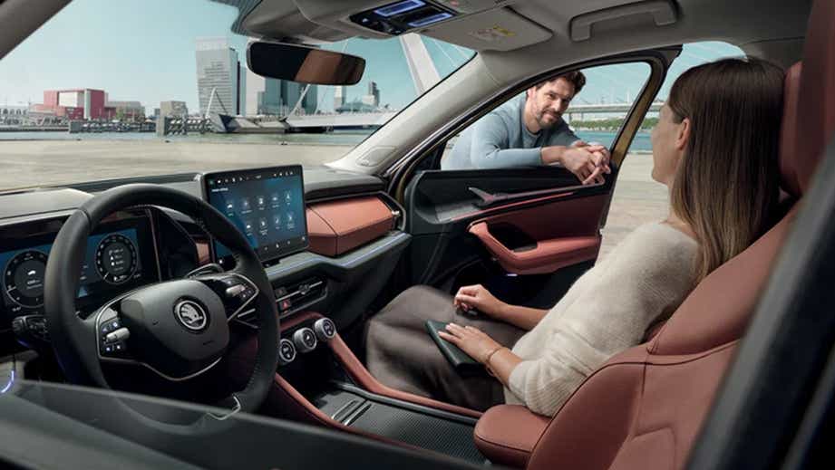 interior dashboard view of a Skoda Kodiaq