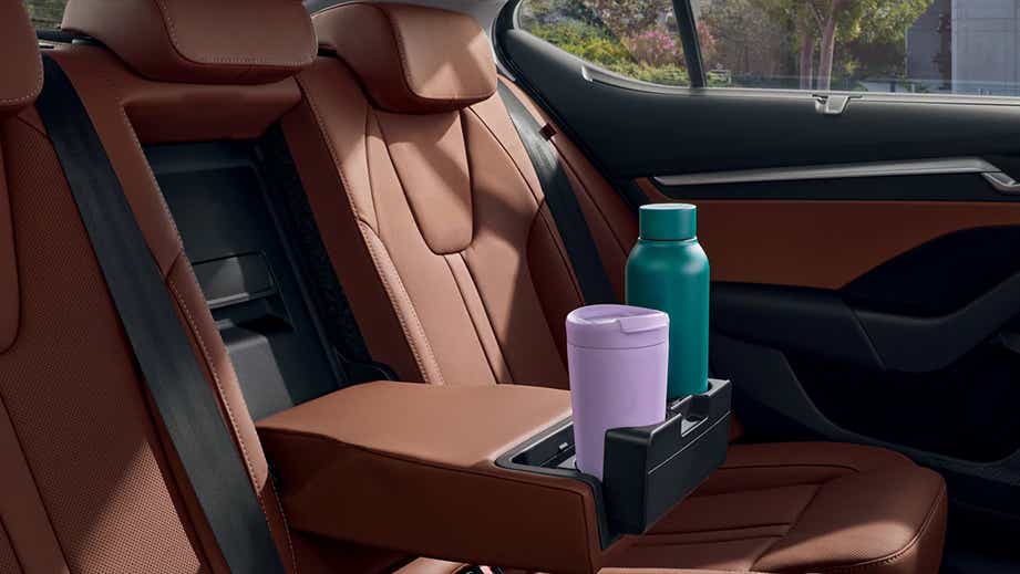 Rear seat and armrest cup holder of a Skoda Octavia Facelift