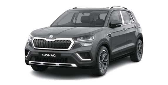 front three-quarter view of a Skoda Kushaq