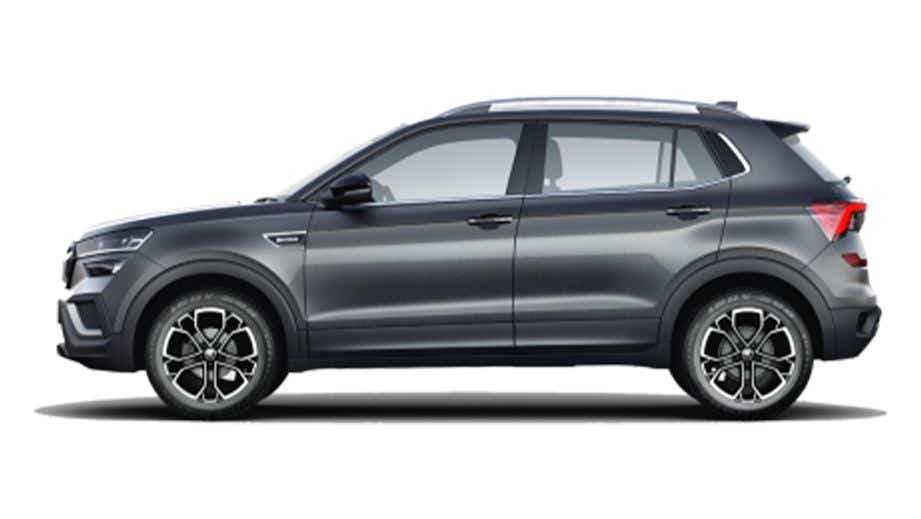 side profile of a Carbon Steel Skoda Kushaq