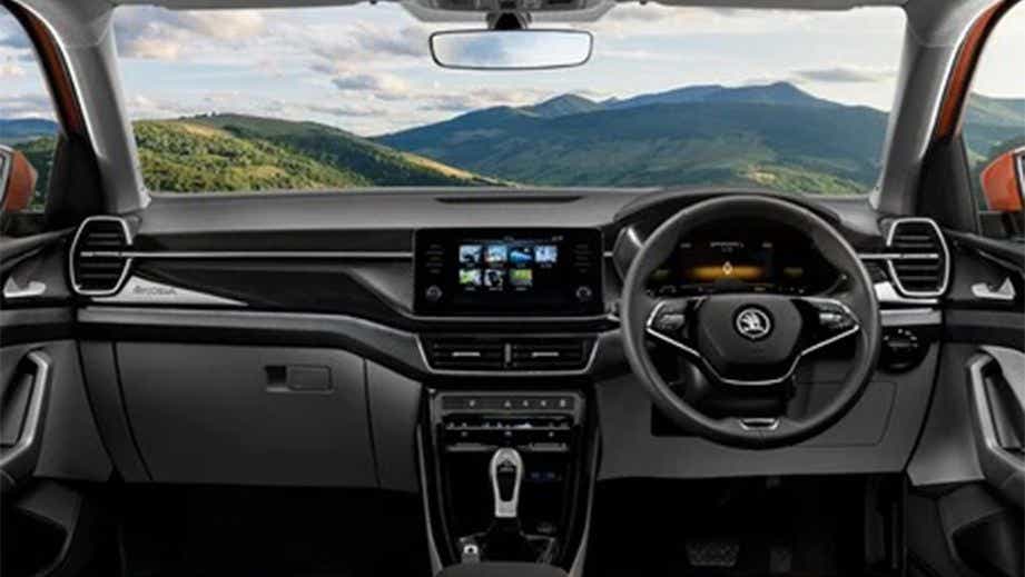Interior dashboard of a Skoda Kushaq