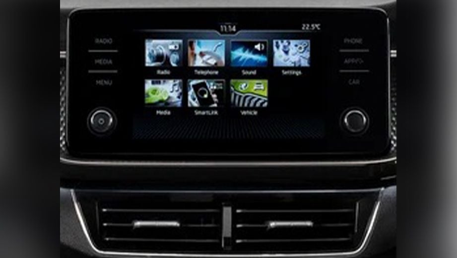 infotainment touchscreen of a Skoda Kushaq