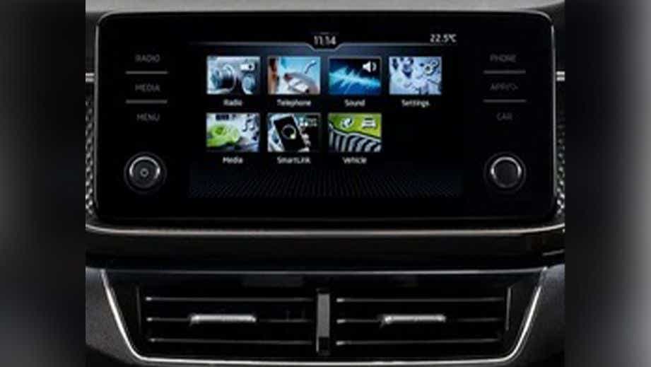 infotainment touchscreen of a Skoda Kushaq