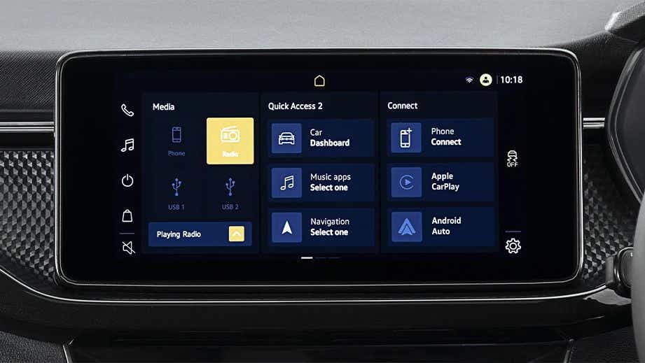 infotainment system display of a Skoda Kushaq