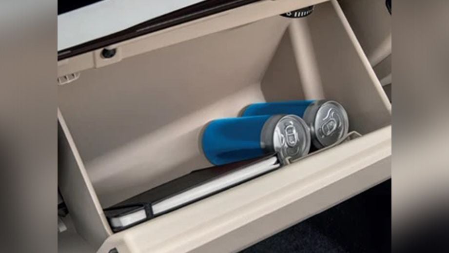 open glovebox compartment of a Skoda Slavia