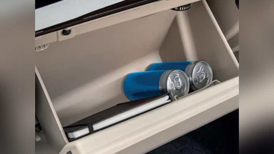 open glovebox compartment of a Skoda Slavia