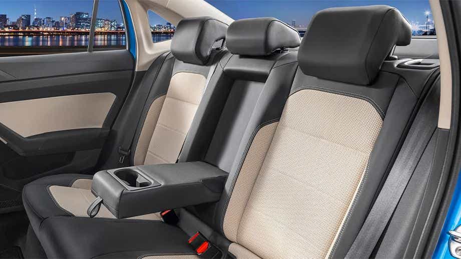 rear seat and armrest view of a Skoda Slavia