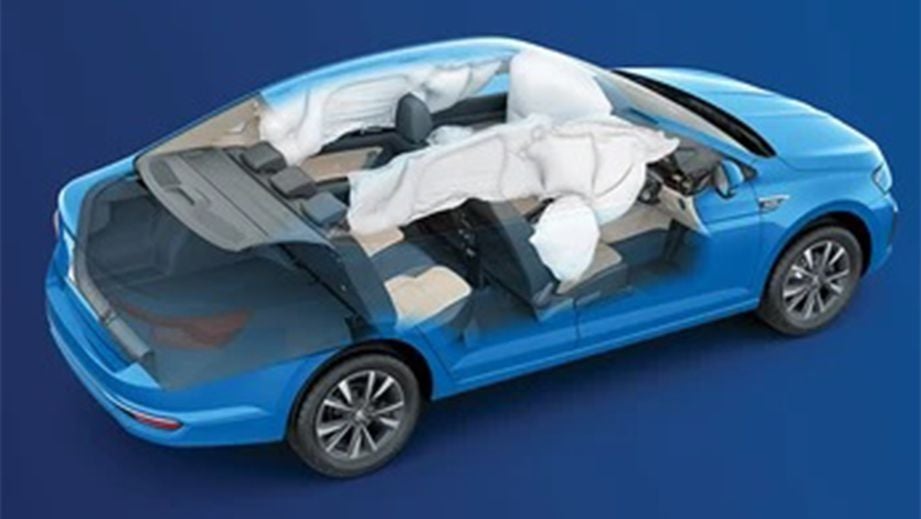 Interior airbag safety system view of a Skoda Slavia