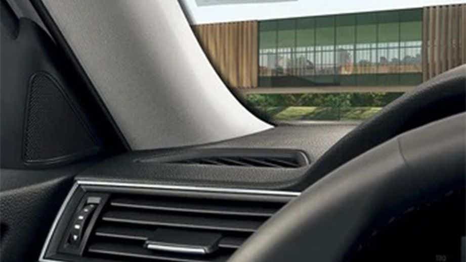 Interior dashboard view of a Skoda Superb
