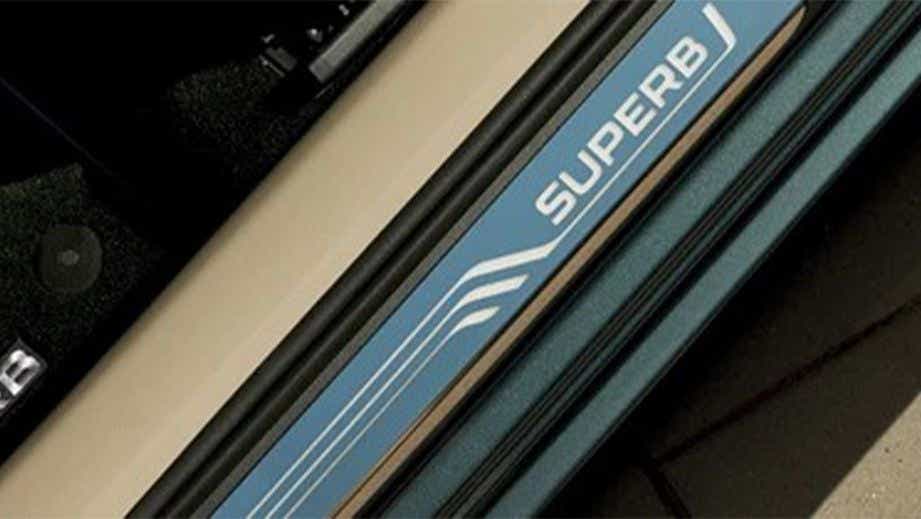 Door sill plate of a Skoda Superb