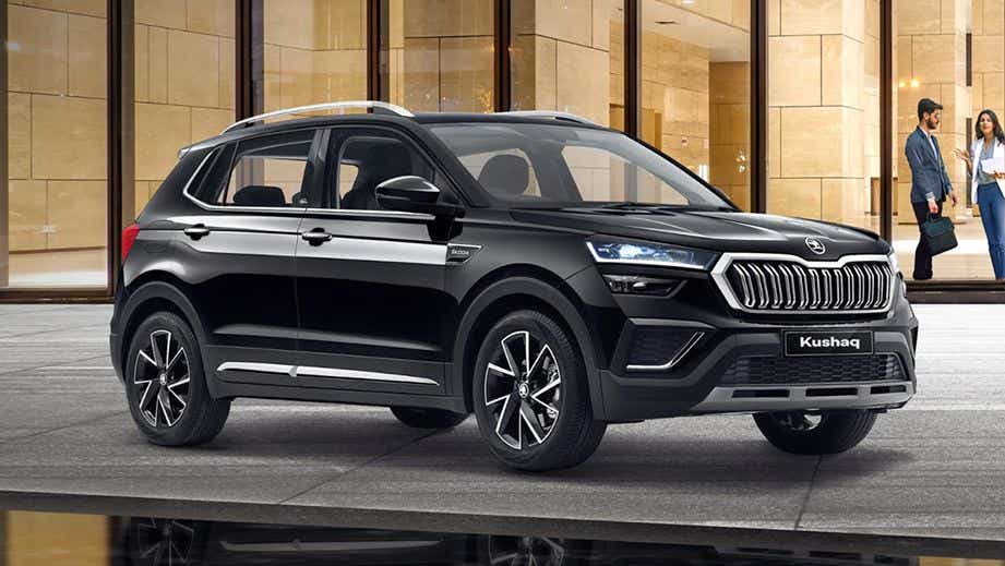 front three-quarter of a Skoda Kushaq