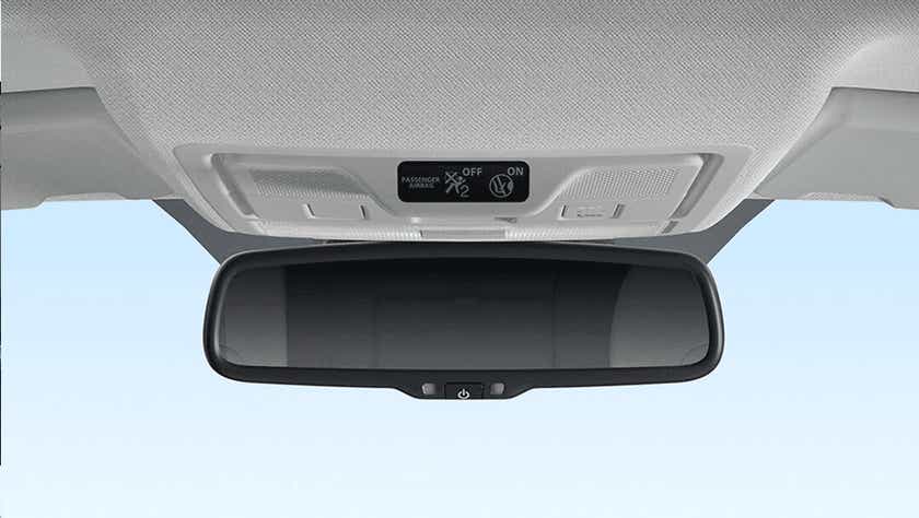Interior rear-view mirror of a Tata Nexon EV