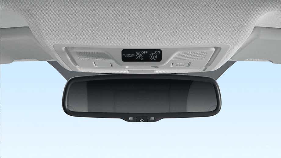 Interior rear-view mirror of a Tata Nexon EV