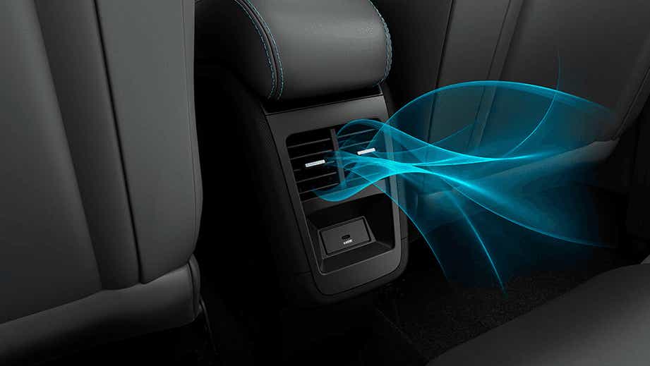 Rear AC vent view of a Tata Nexon EV