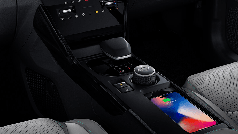 center console with infotainment controls of a Tata Nexon EV