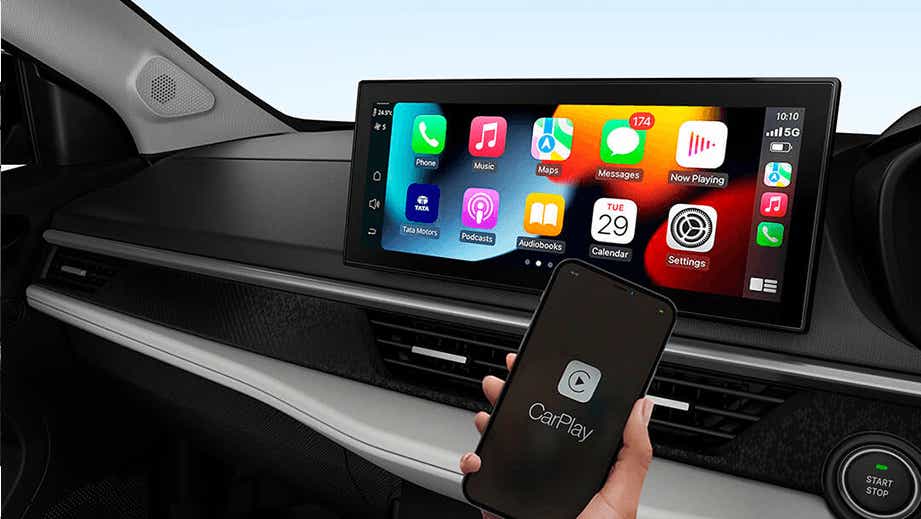 Dashboard and infotainment screen of a Tata Nexon EV