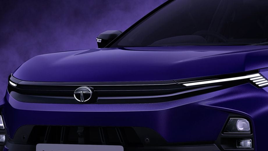 front view of a Royal Blue Tata Nexon