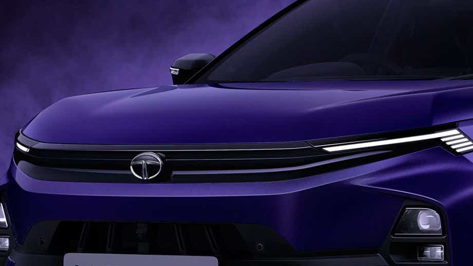 front view of a Royal Blue Tata Nexon