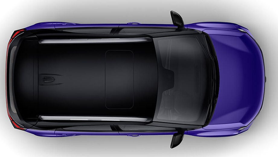 top view of a Royal Blue Tata Nexon