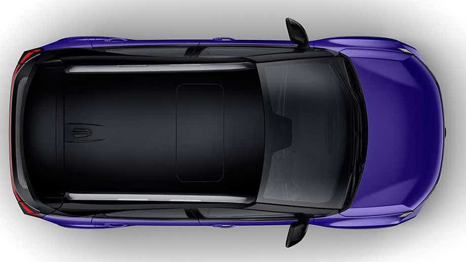 top view of a Royal Blue Tata Nexon