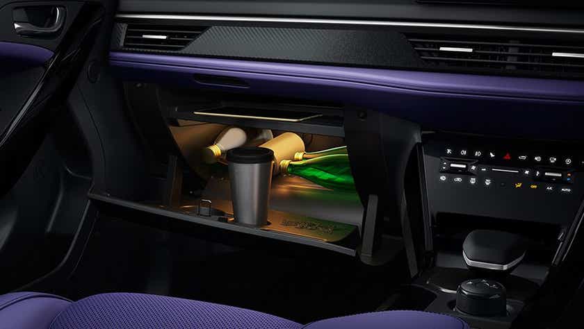 Glovebox interior of a Tata Nexon