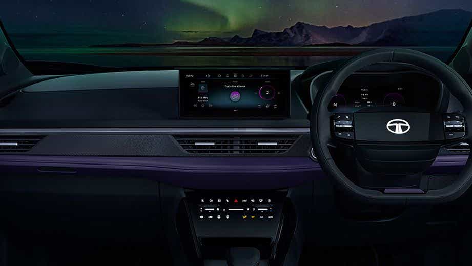 Interior dashboard view of a Tata Nexon