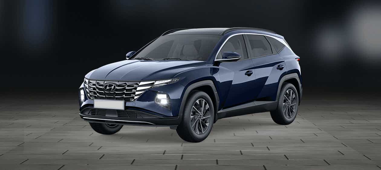 front three-quarter view of a Hyundai Tucson