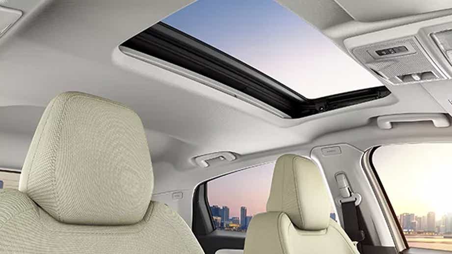 Sunroof and front seats of a Tata Altroz