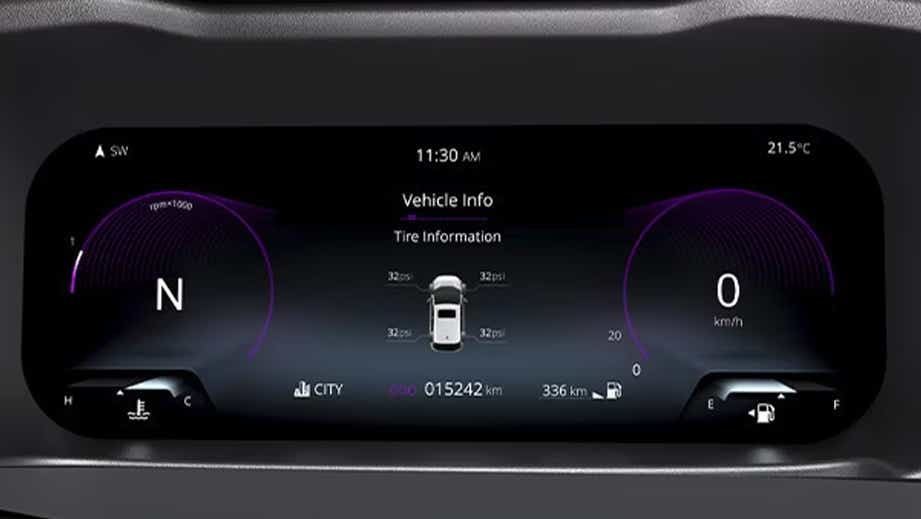 Instrument cluster display of a Tata Altroz