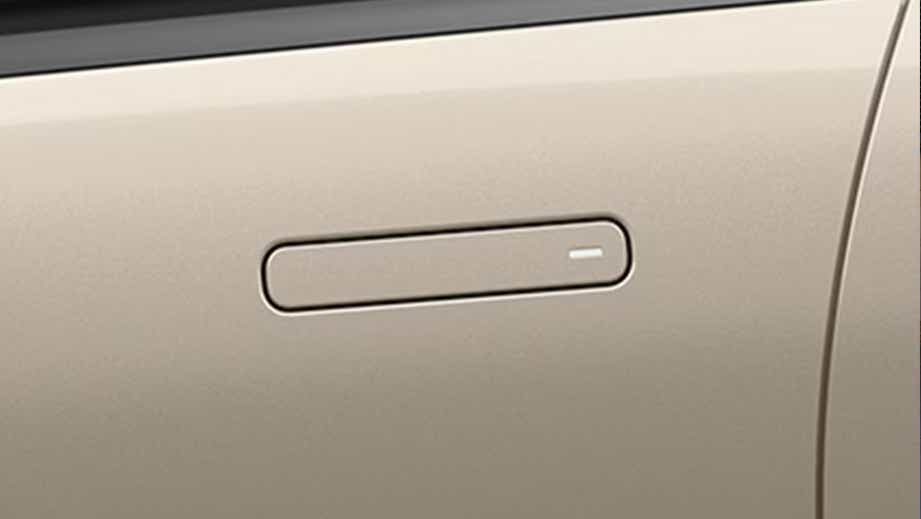 Close-up of the door handle on a Tata Altroz