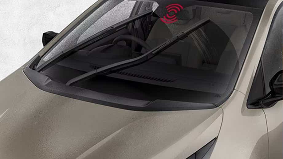 Windshield wiper view of a Tata Altroz