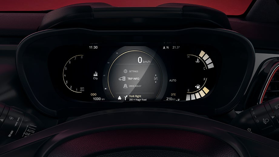 Instrument cluster display of a Tata Altroz Racer