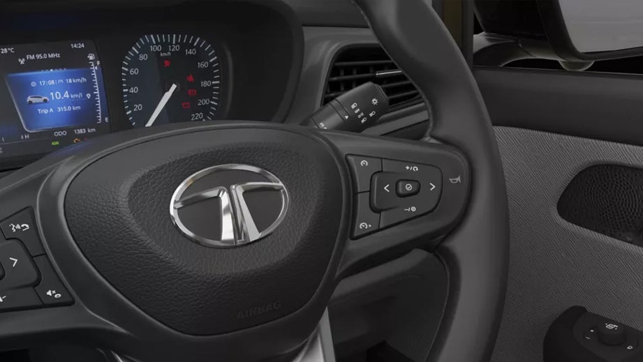 interior steering wheel and dashboard of a Tata Altroz 2020-2024